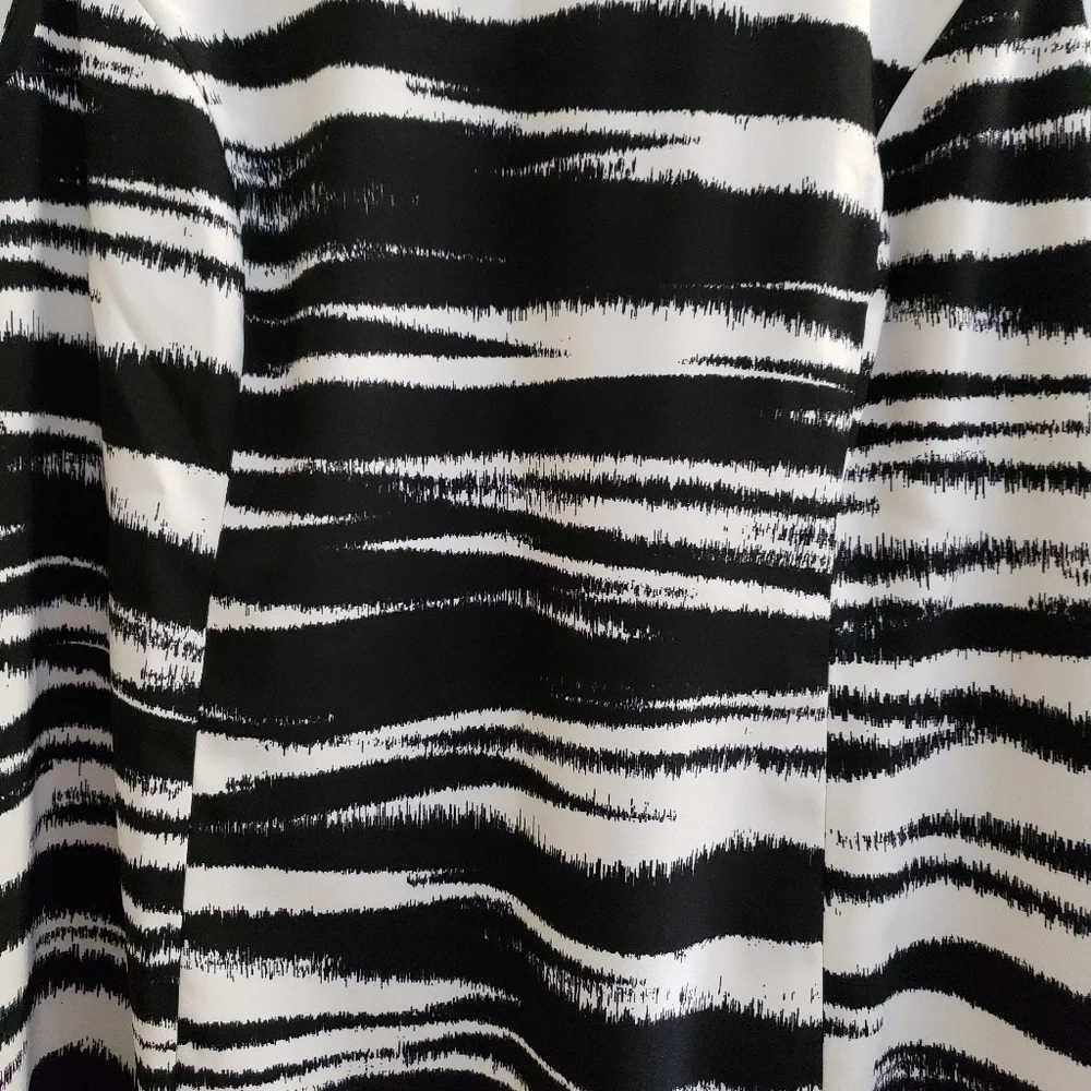 Jones Studio Zebra Print Sleeveless Shift Dress, Filly Lined in Plus Sz 20W/2X - Picture 9 of 17